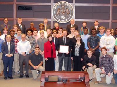 westfield football state fairfax supervisors county board champions athletes recognized fall